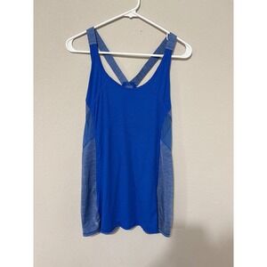 Athleta Runlight Singlet Racerback Reflective Blue Tank Top Size XL